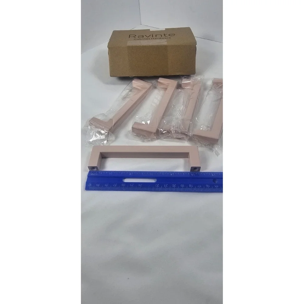 Ravinte Pink Cabinet Drawer Pull Handles 5 Pack‎ Modern Square Hardware 5